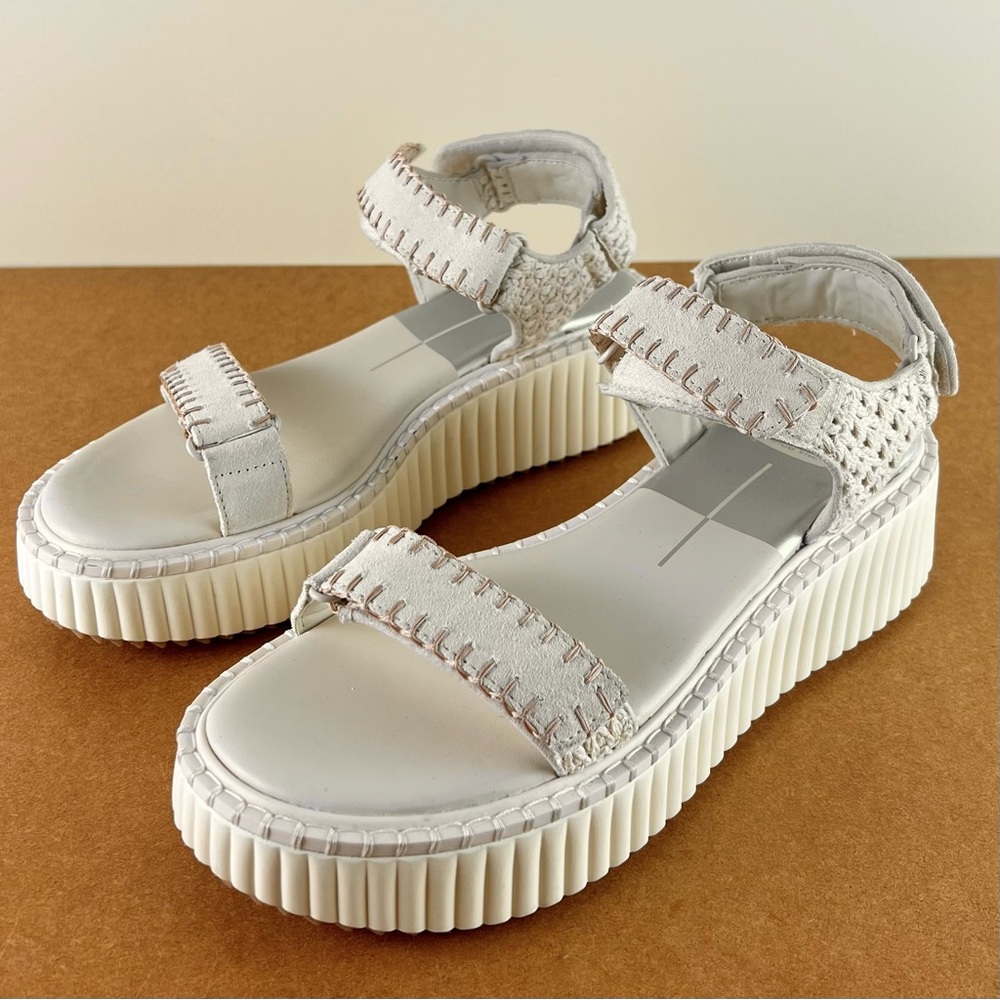 NEW DOLCE VITA IVORY PLATFORM SANDALS - Picture 8 of 13
